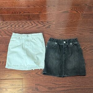 Girls Cat & Jack White and Black Denim Skirts